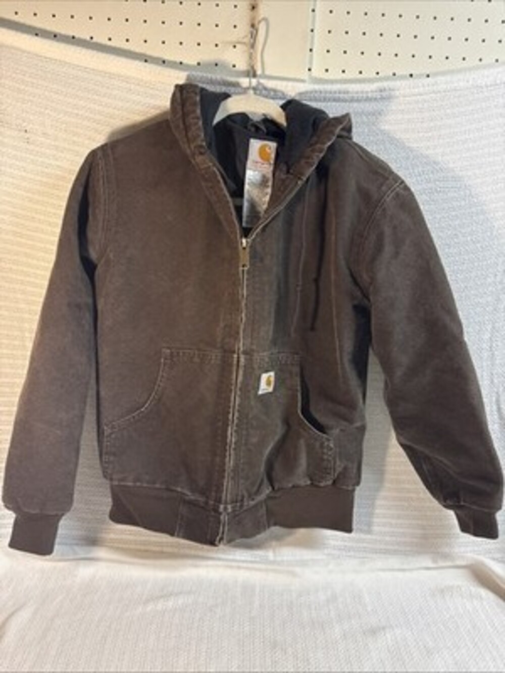 Carhartt WJ130 DKB Dark Brown Hooded Active Jacket Women's Size XS Regular